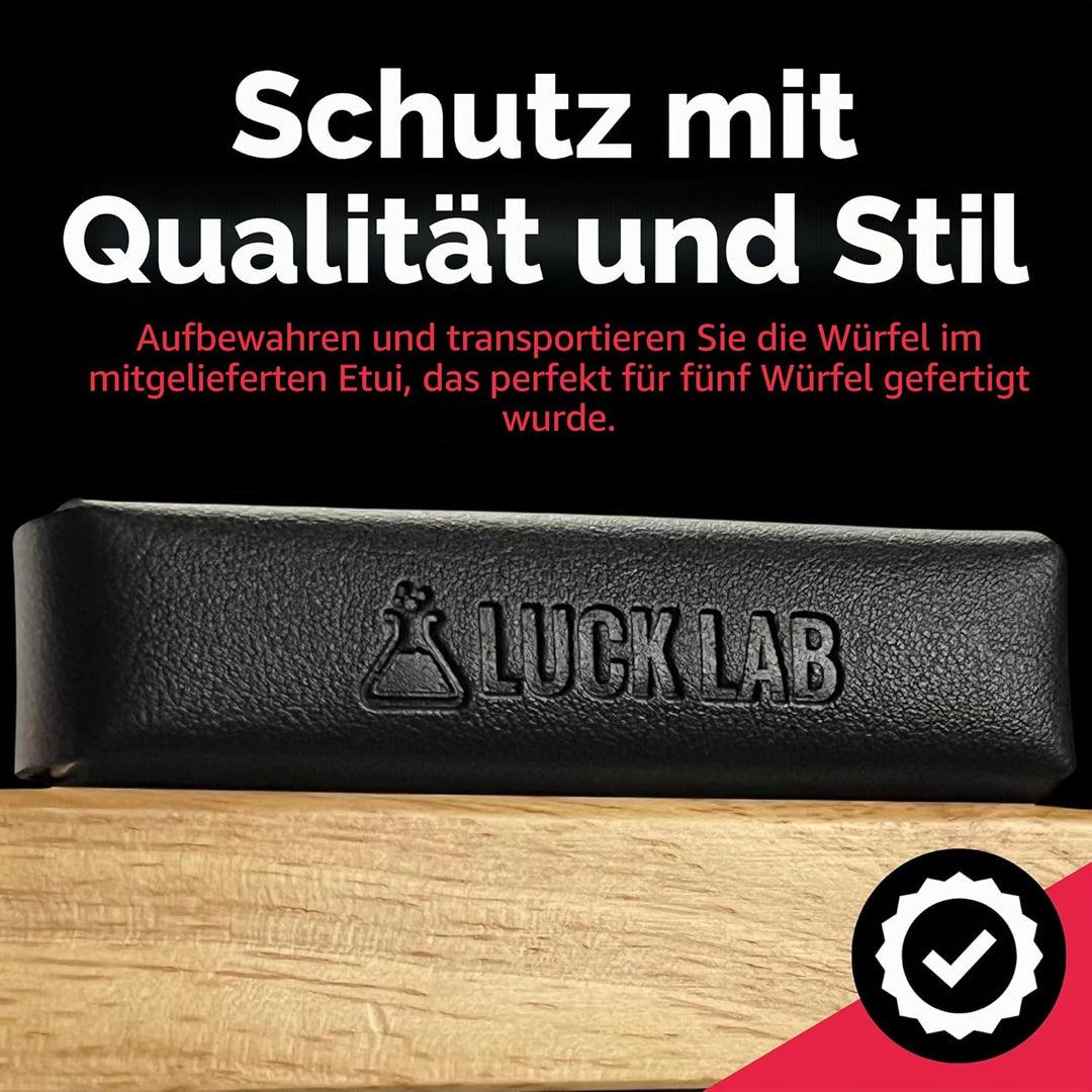 Luck Lab Güteklasse AAA 19 mm Casino-Würfel mit Rasierkanten und passenden Seriennummern, 5 Stück un
