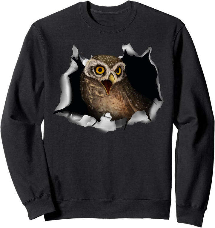 Eule Bricht Durch Kleidung Design Outfit Geschenk Eulen Sweatshirt