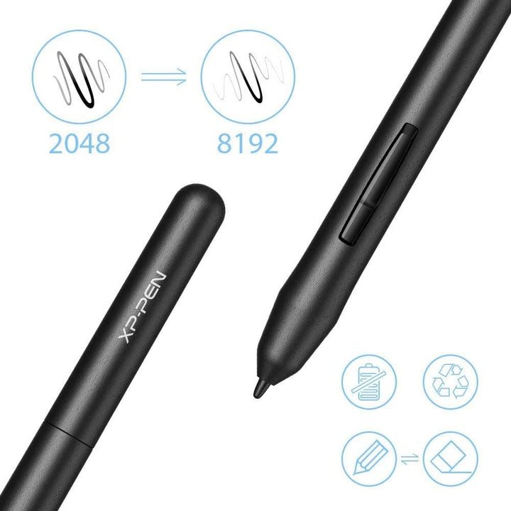 XP-PEN Grafiktablett Star03 V2, 30,5 cm, 8 Tasten, Hotkeys Stylus, ohne Batterien mit 8192 Ebenen