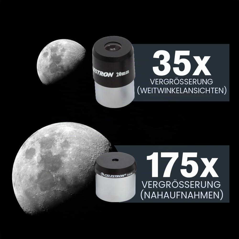 Celestron 21037 PowerSeeker 70EQ Refraktor – Schwarz, 70EQ Refraktor
