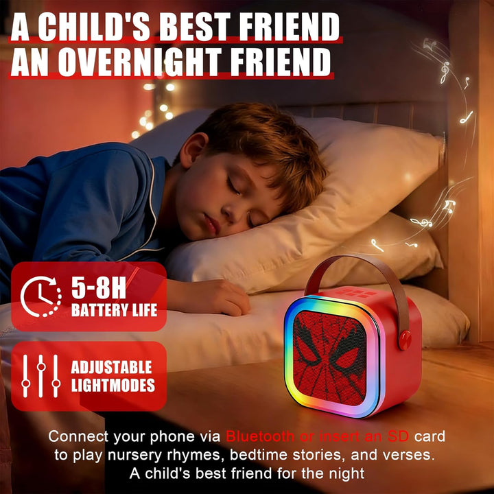 Karaoke Maschine Kinder Mit 2 Mikrofonen, Tragbarer WiederaufladbarBluetooth, Bunte LED Lichter, AUX