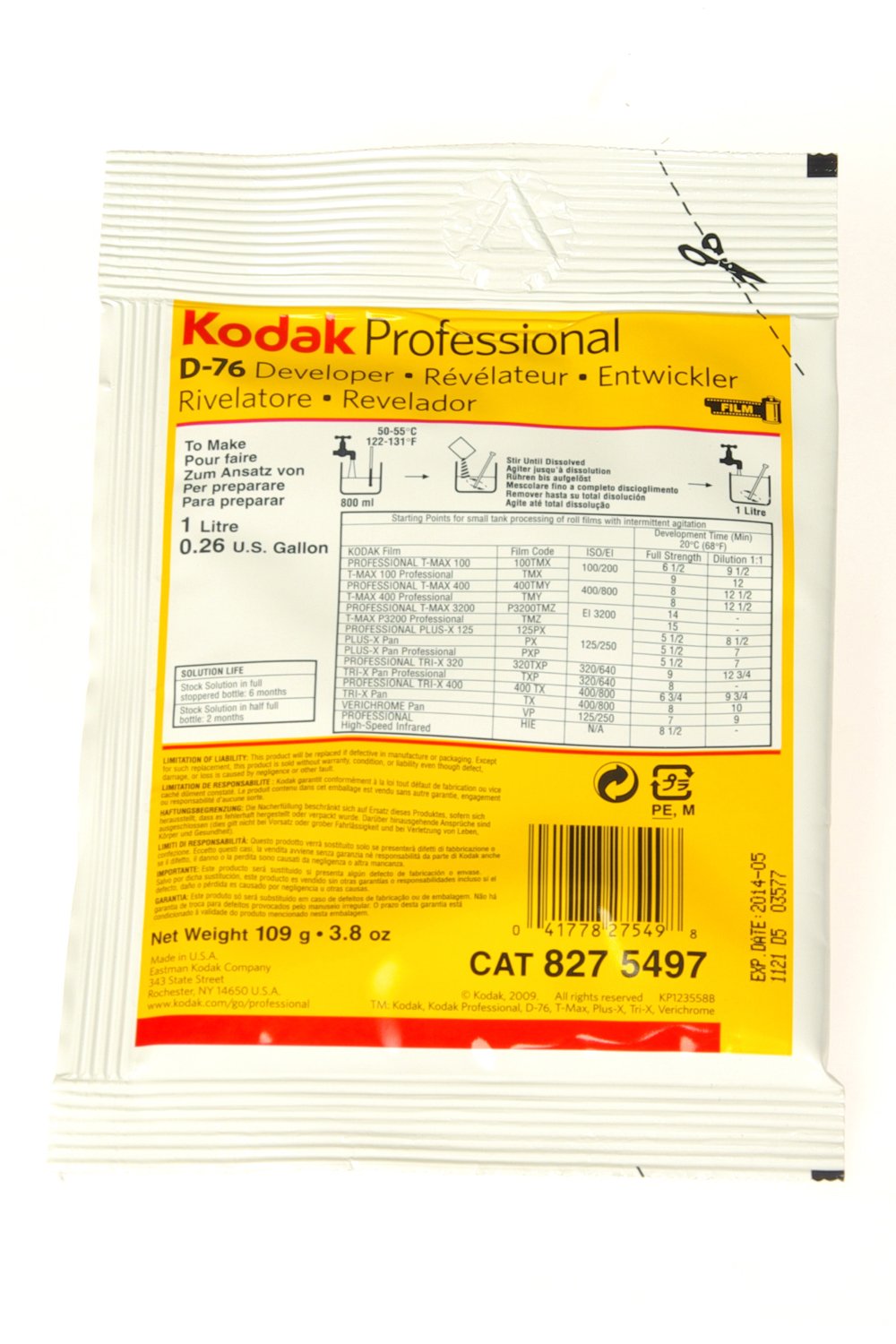 Kodak D76 B&W Pulver Film Entwickler 1L