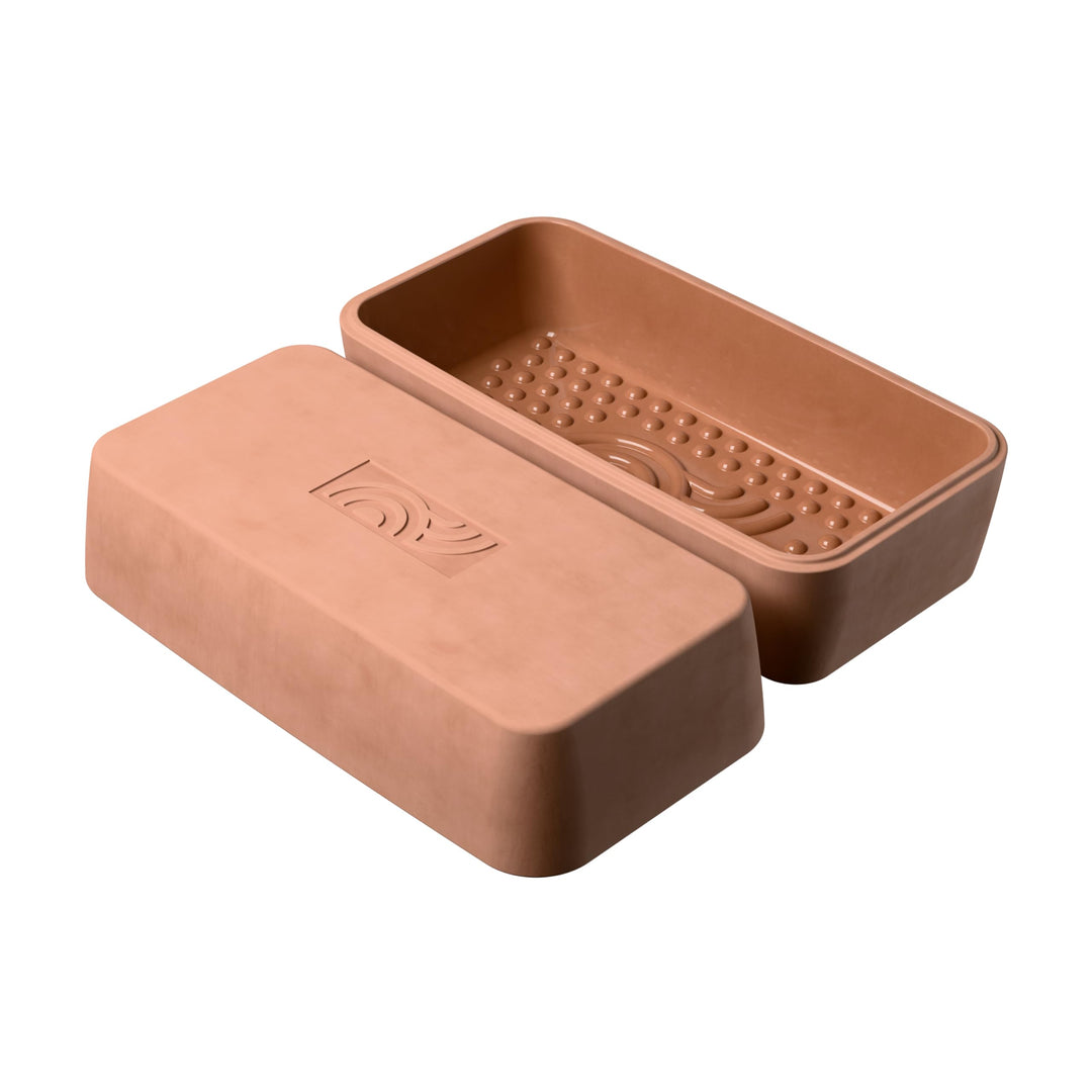myromy® Brick BBQ Mini-Bräter aus Keramik – Grillstein & Grillplatte, Schmortopf mit Aroma-Noppen –
