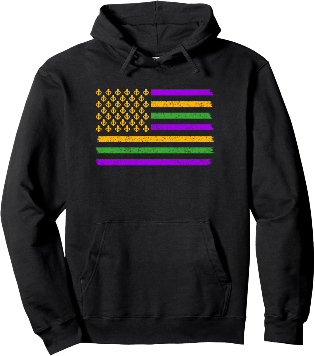 Mardi Gras Flag Funny Mardi Gras Carnival Women Pullover Hoodie