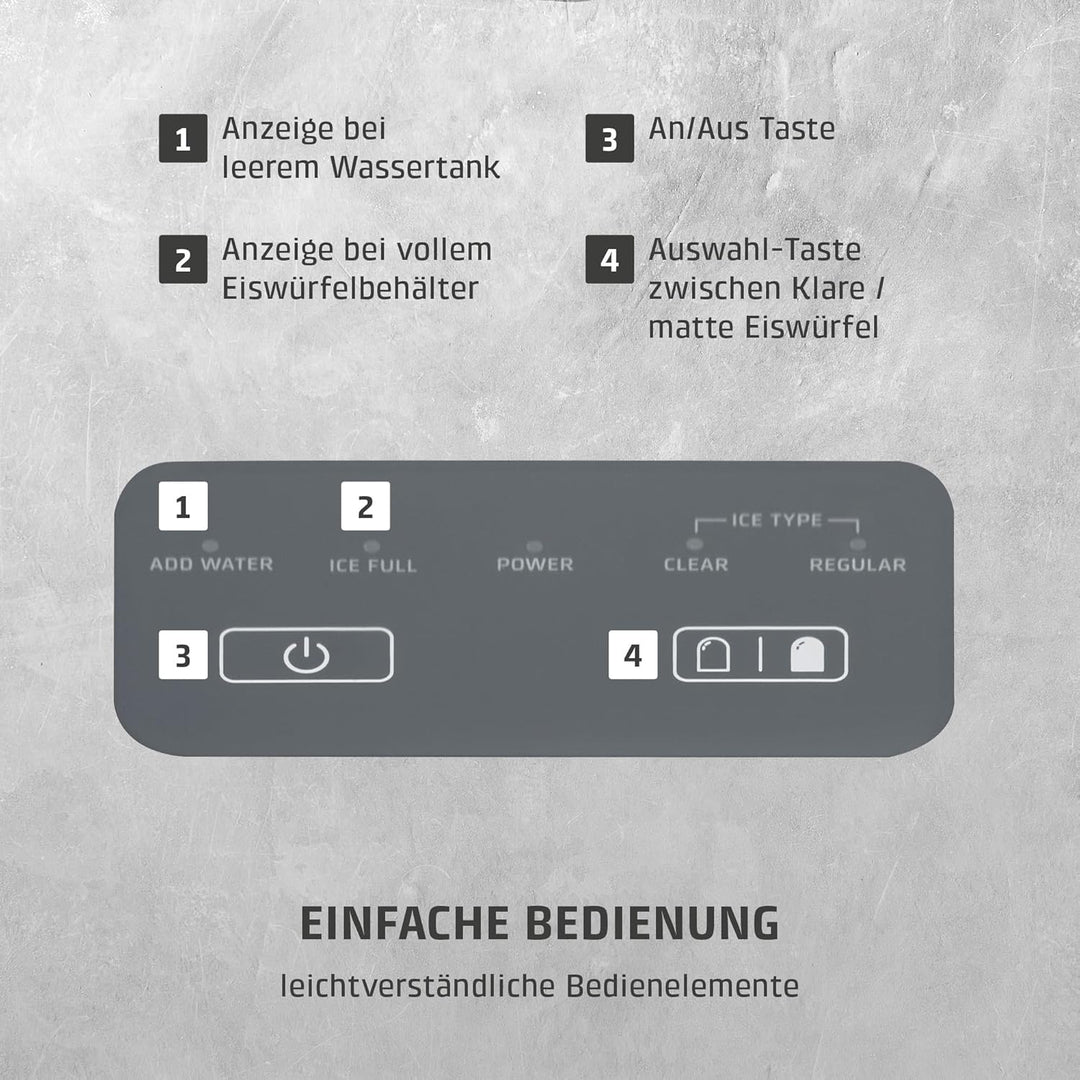 CASO Clear Ice Advanced Eiswürfelbereiter mit Kompressor – Leise 48 dB, klare & matte Eiswürfel, 8–1
