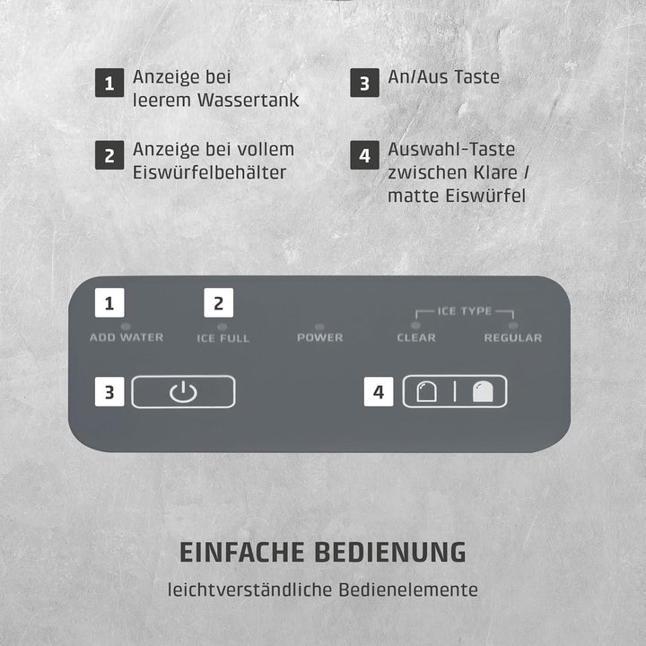 CASO Clear Ice Advanced Eiswürfelbereiter mit Kompressor – Leise 48 dB, klare & matte Eiswürfel, 8–1