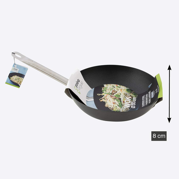 Point-Virgule Wok Pfanne mit Antihaft Beschichtung und Edelstahlgriff für Wok-Grillgerichte zu berei