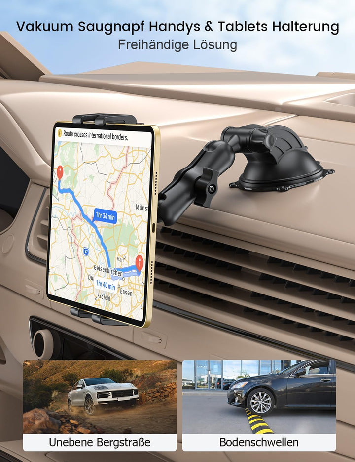 OHLPRO Tablet Halterung Auto Windschutzsche & Armaturenbrett Universal 360° Drehung iPad Autohalteru