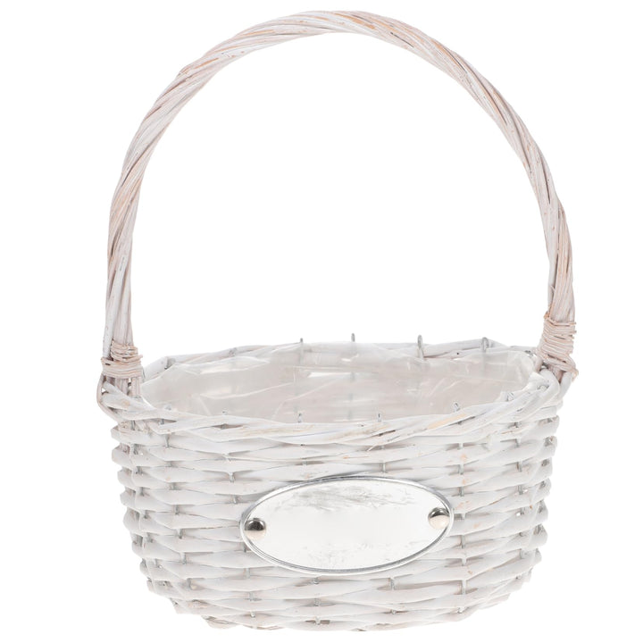 1 Stück Blumenkorb Handgewebte Körbe Für Hochzeiten Weidenkorb Baby-Seegras-Rattankorb Hochzeitskorb