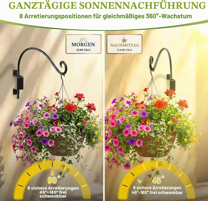 AJART Outdoor-Haken für Vogelfutterstation: Schwenkbare Hängepflanzenhalterung, 40,6 cm, für Wandhal