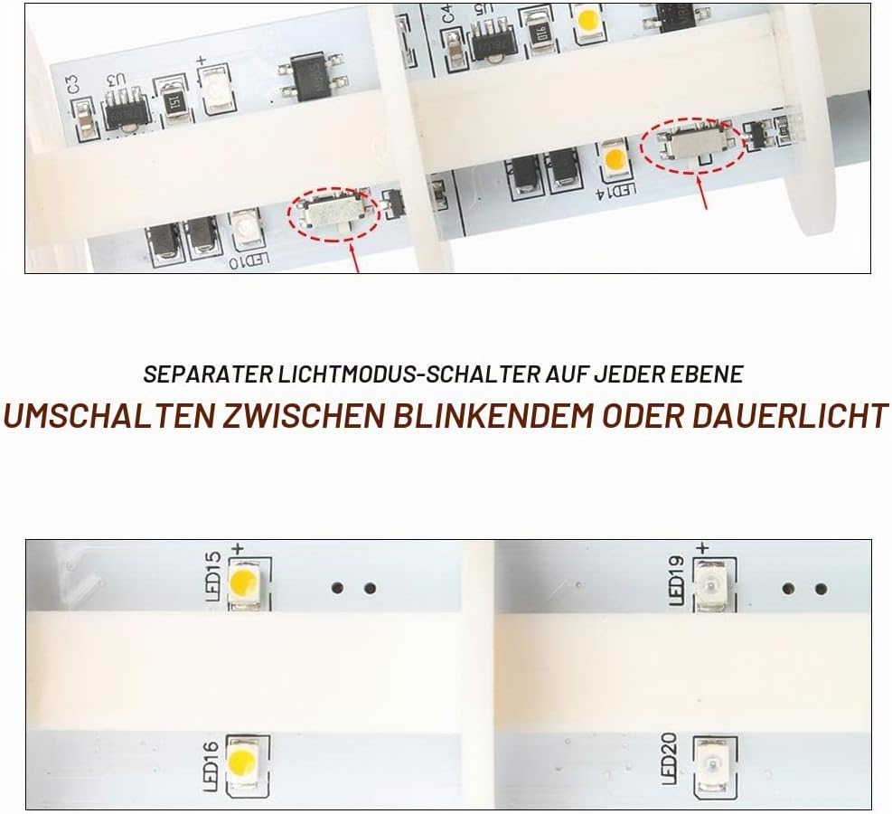LUBAN Industrielle Warnleuchte, CNC-Maschinenwarnleuchte mit Summer &amp; drehbarem Sockel, 1-stufige Si