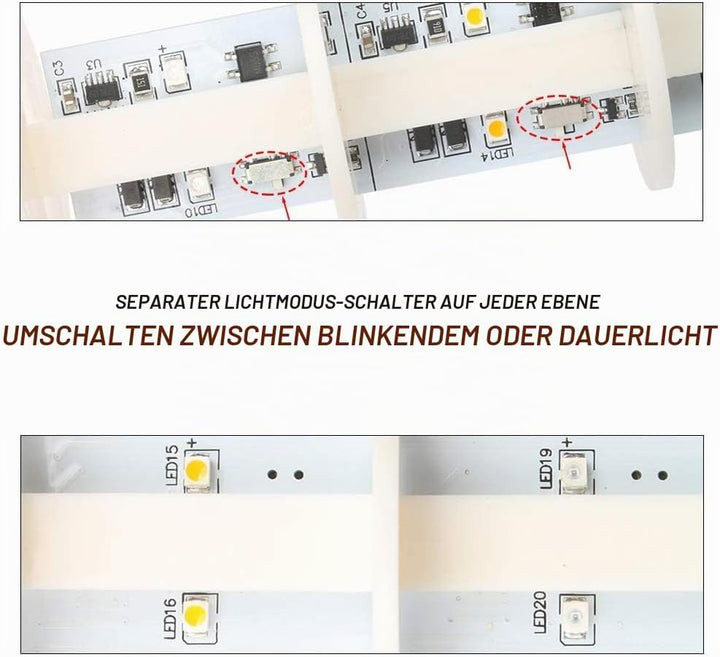 LUBAN Industrielle Warnleuchte, CNC-Maschinenwarnleuchte mit Summer &amp; drehbarem Sockel, 1-stufige Si