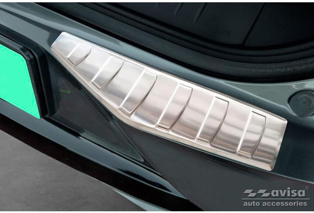 Avisa Edelstahl Heckstossstangenschutz kompatibel mit Ford Mustang Mach-E 2020- 'Ribs' (2-Teilig)