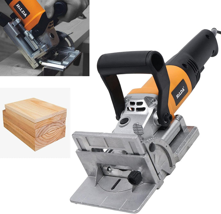 SHZICMY Elektrischer Flachdübelfräse 760W 220V, Nutenfräse Holzfräse Schattenfugenfräse Lamellenfräs