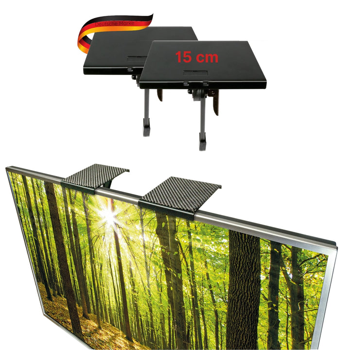 SCHWAIGER 661781 TV-Regal 2er-Set Monitorständer Bildschirmregal Multimedia-Ablage TV-Topper Halteru