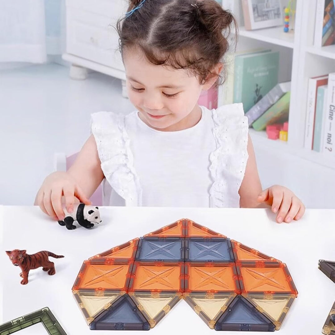 Natur-Magnetbausteine | 100 Teile | Magnetische Bausteine für Kinder ab 3 Jahren | Sensorik Magnetsp