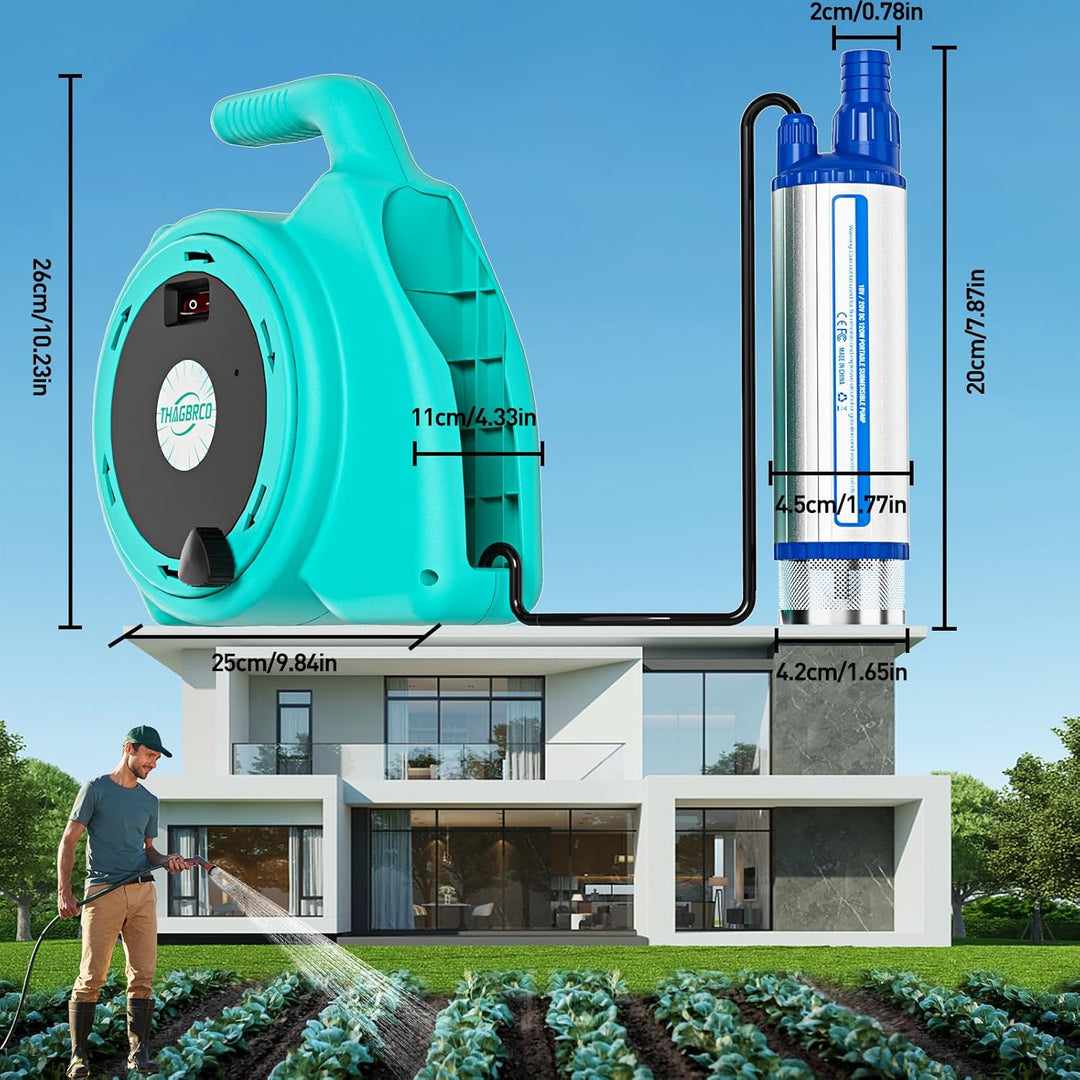 630GPH Wasserumfüllpumpe für Makita 18V Akku, 2400 L/Ht Tauchpumpe mit 16ft Kabel,120W Ölpumpe für G
