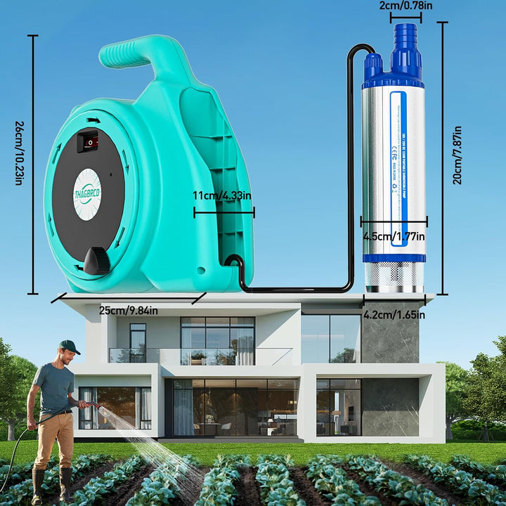 630GPH Wasserumfüllpumpe für Makita 18V Akku, 2400 L/Ht Tauchpumpe mit 16ft Kabel,120W Ölpumpe für G