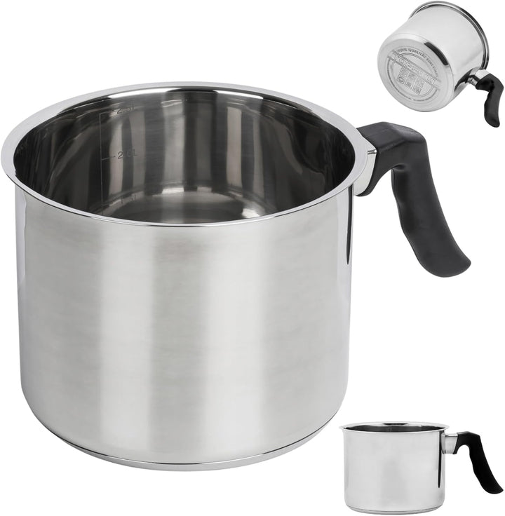 Milchtopf Edelstahl 2,5L Milchkochtopf Stieltopf Topf Simmertopf Induktion