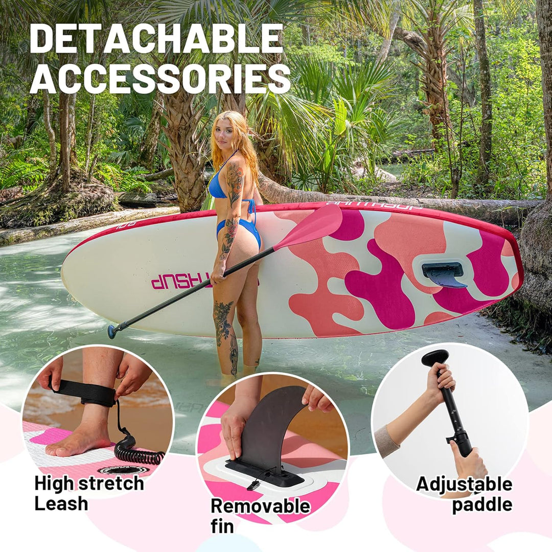 Santasup Aufblasbares Stand Up Paddle Board Surfbrett SUP Komplettes Paddleboard Zubehör Verstellbar