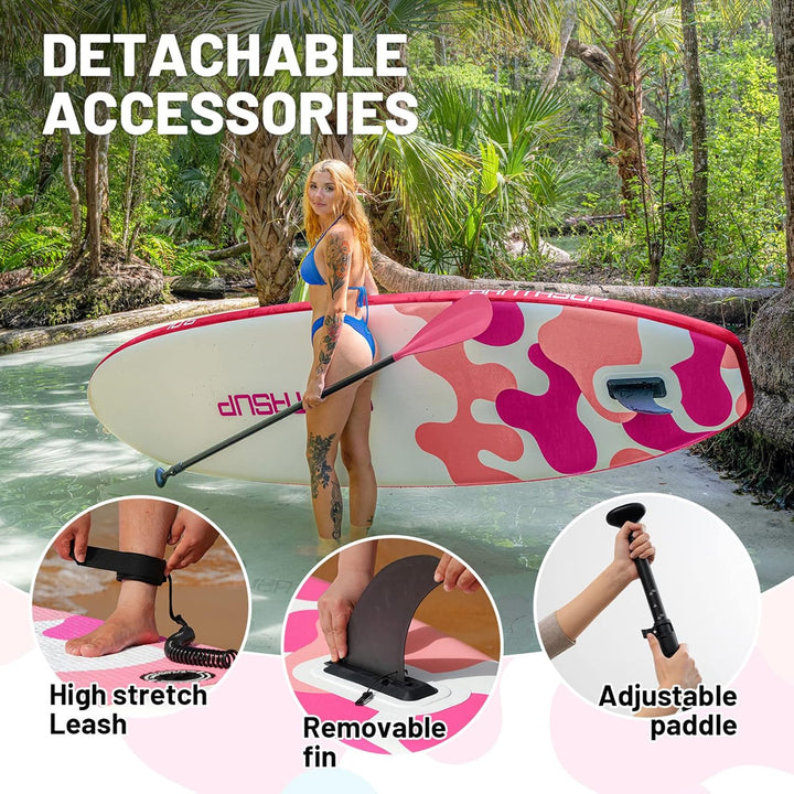 Santasup Aufblasbares Stand Up Paddle Board Surfbrett SUP Komplettes Paddleboard Zubehör Verstellbar