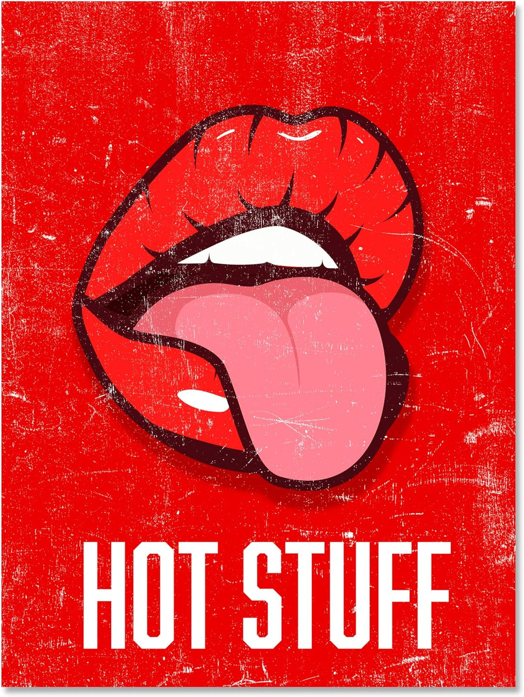 wandmotiv24 Leinwandbild Motivation, 80x60cm, Hochformat, Hot Stuff, Lippen, Deko, Bilder auf Leinwa