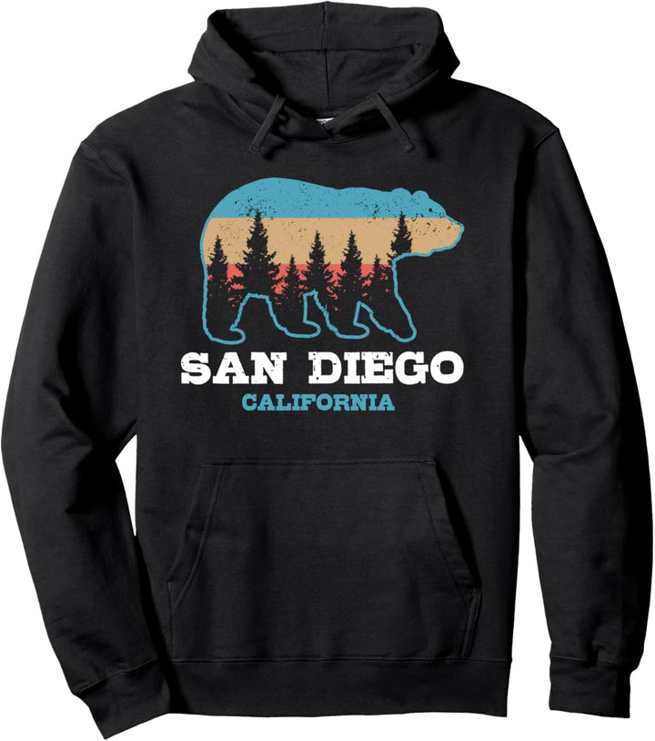 San Diego Vintage Kalifornien Bär Grizzly Natur Souvenir Pullover Hoodie