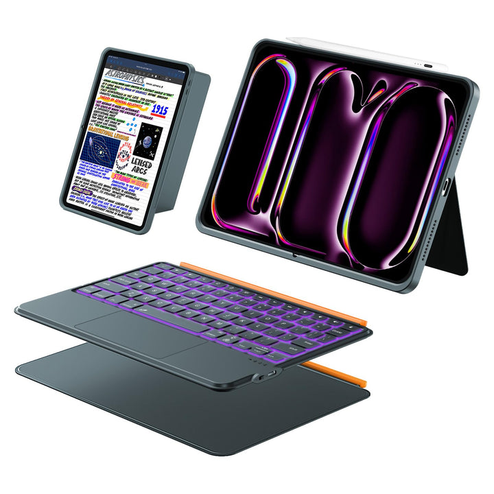 für iPad Pro 13 Zoll Hülle mit Tastatur (M5 2025, M4 2024), Magnetische Abnehmbare Hintergrundbeleuc