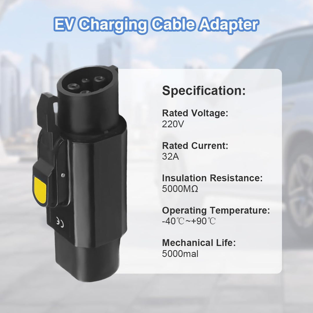 EV Ladekabel Autoladegerät Adapter, Typ 2 bis Typ 1 EV + Adapter für Elektrofahrzeug Ladekabel, 32A