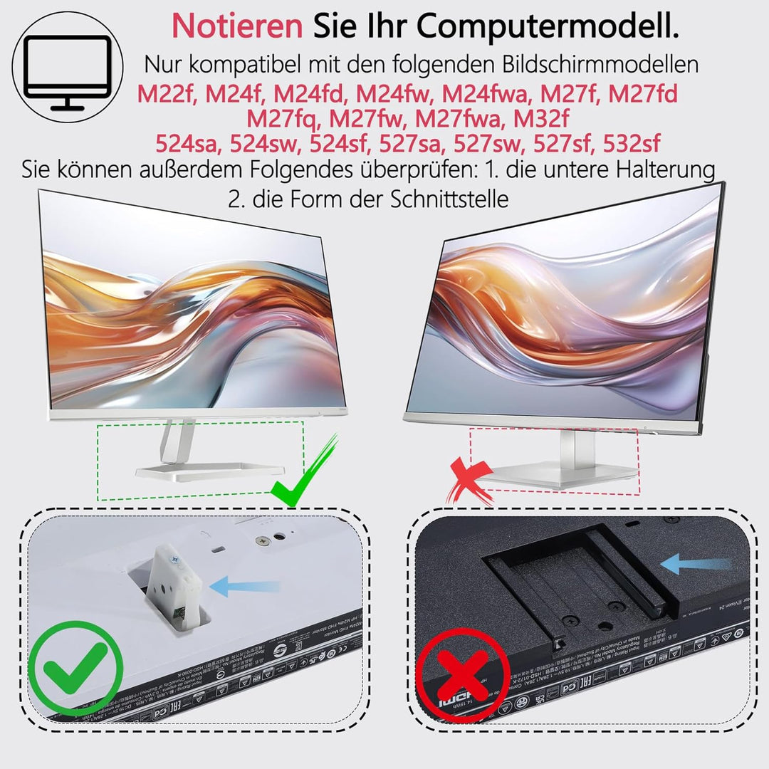 527sa VESA-Adapter kompatibel mit HP M-Serie und 5-Serie Monitoren (Passend für M22f,M24f,M24fd,M24f