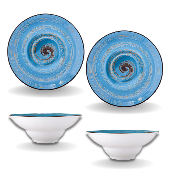 Wilmax | SPIRAL tiefe Teller - 2 Stück | Elegant | Modern | Langlebig | Sicher | Glasiertes Porzella