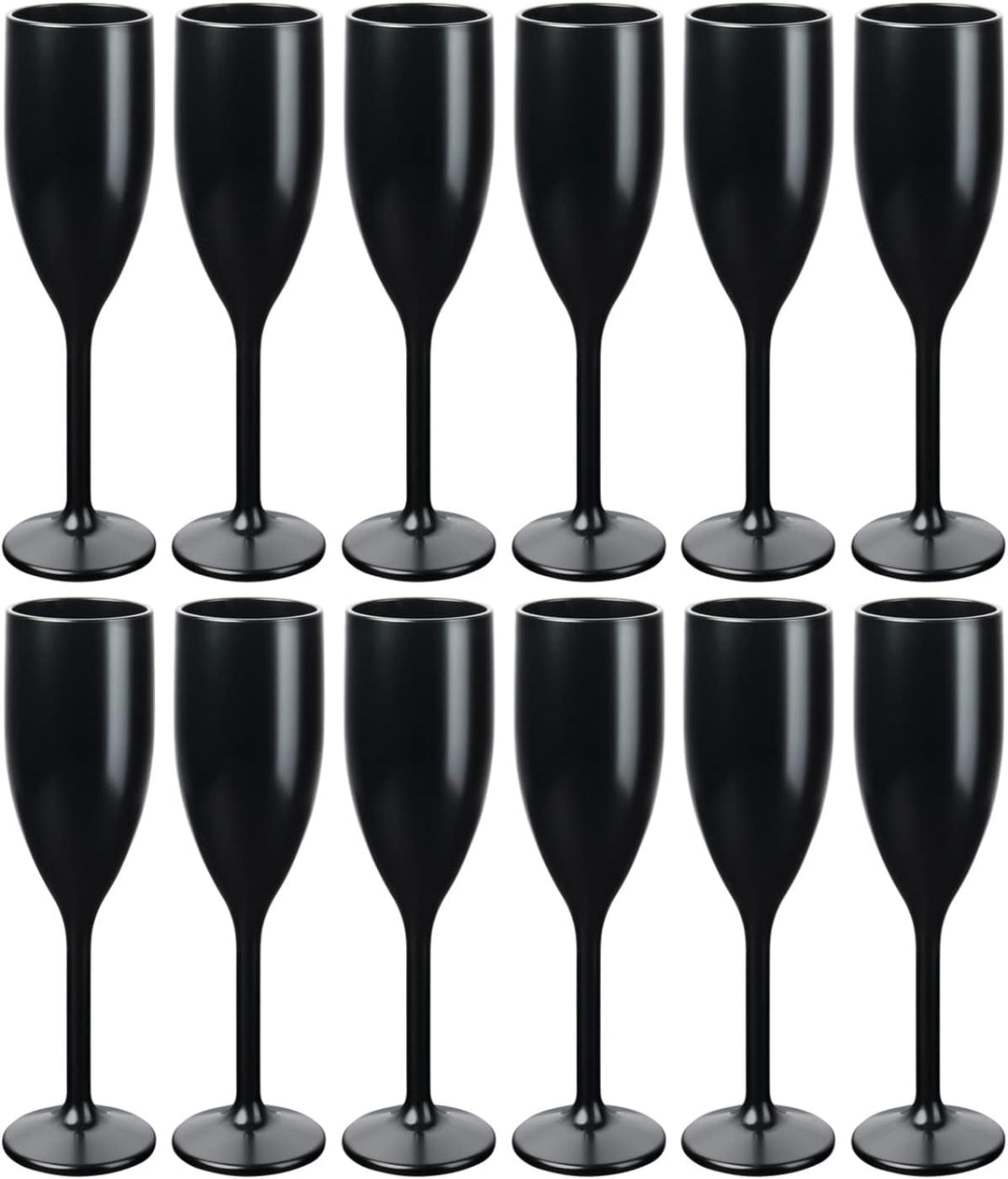 Schramm® Mehrweg Sektgläser in schwarz wählbar 6, 12, 24 oder 48 Stück 150 ml Champagner Glas Sektfl
