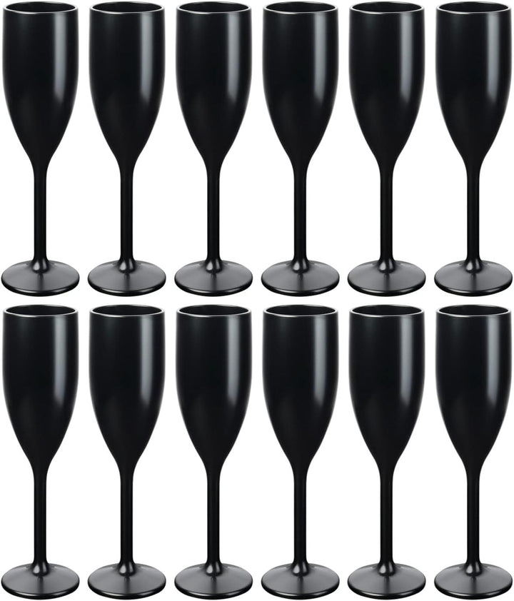 Schramm® Mehrweg Sektgläser in schwarz wählbar 6, 12, 24 oder 48 Stück 150 ml Champagner Glas Sektfl