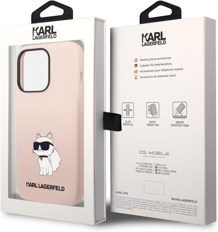 KARL LAGERFELD KLHCP14LSNCHBCP Hülle für iPhone 14 Pro 6,1" hardcase Rosa Silico