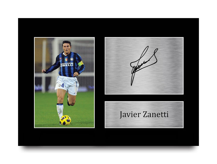 HWC Trading A4 Javier Zanetti Inter Mailand Gifts Autogramm-Bild für Fussballfans und Fans (ungerahm