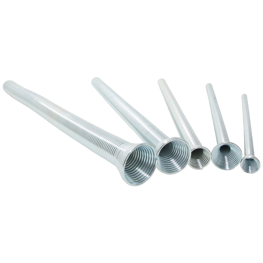 Set mit 5 Biegefedern aus Ferderstahl für 1/4" - 3/8" - 1/2" - 5/8" - 3/4" Kältemittelleitung/Kupfer