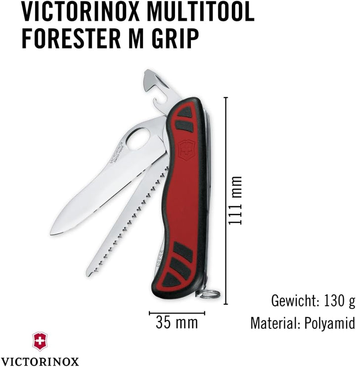 Victorinox, Schweizer Taschenmesser, Forester M, Multitool, 10 Funktionen, Klinge, gross, Dosenöffne