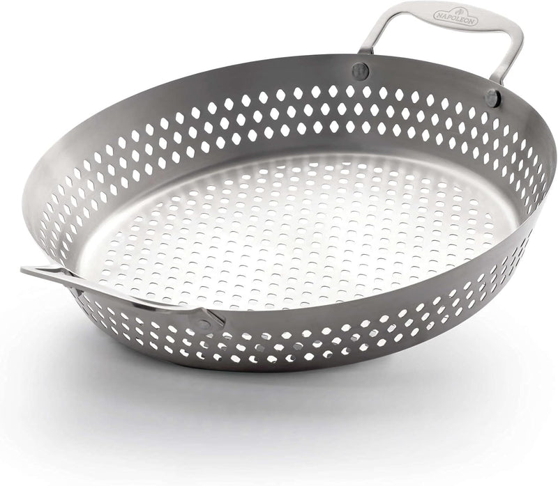 Napoleon Perforierter Edelstahl-Grill-Wok, Grillzubehör, Premium-Edelstahl, perforiertes Design ermö