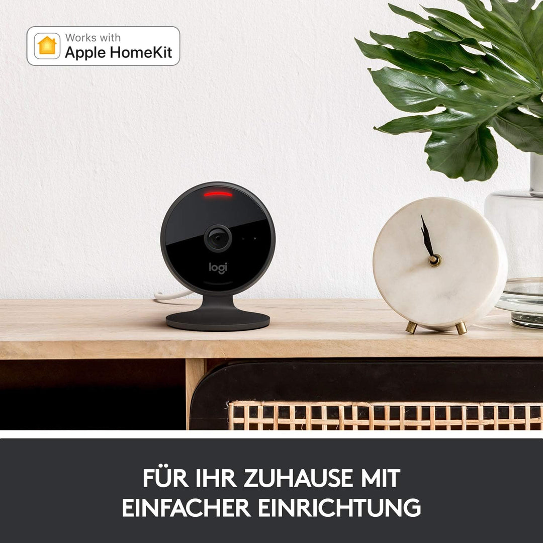 Logitech Circle View - wetterfeste kabelgebundene Überwachungskamera für zu Hause, 180° Weitwinkel,