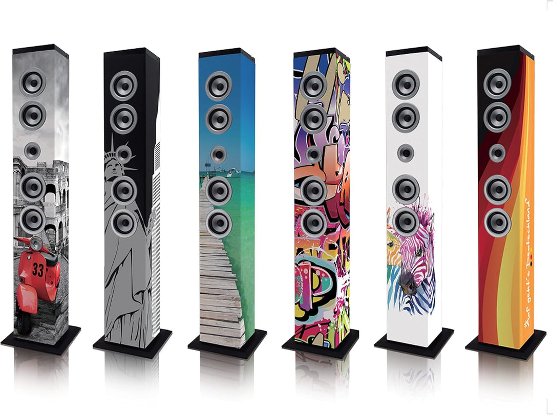 Lenco iCES IBT-6 Bluetooth Standlautsprecher - 40 Watt RMS - PLL FM Radio - USB Eingang - SD-Kartens