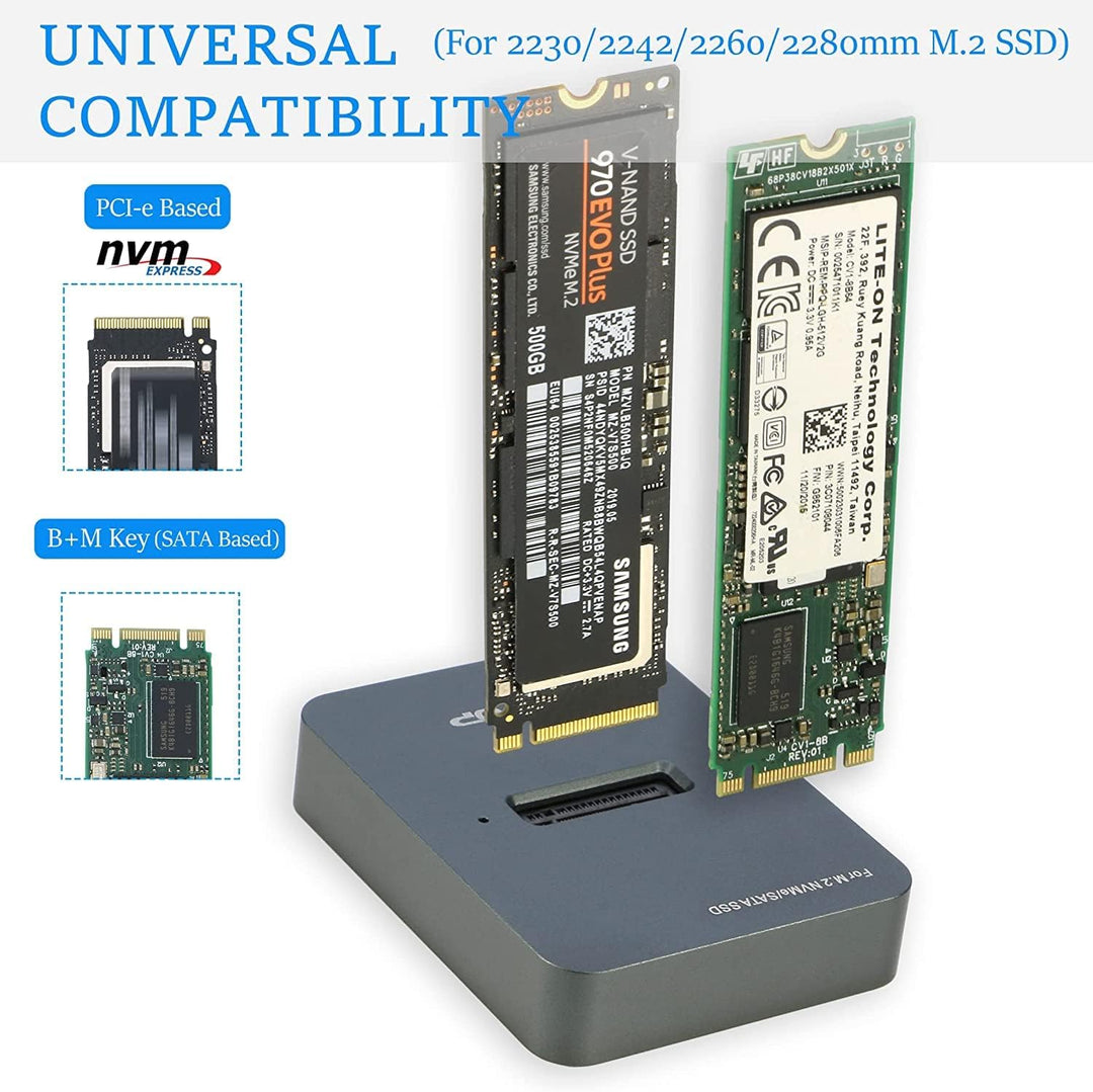 RIITOP M.2 auf USB-Dockingstation, RIITOP M.2 NVMe SSD auf USB-C-Lesegerät-Adapter für M.2 M Key NVM