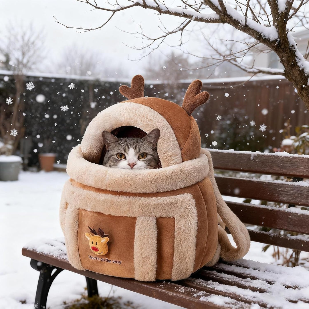 Tragetasche Für Haustiere - Plüsch Tragetasche in Elchform für Haustiere,Weiche für Welpen zum Ausge