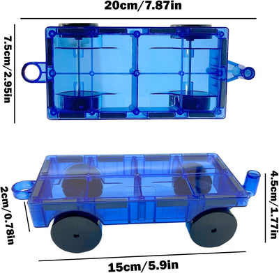 Fortivae Magnetische Bausteine,3 Stück Magnetische Bauklötze Expansion Auto, Magnetisches Auto，STEM