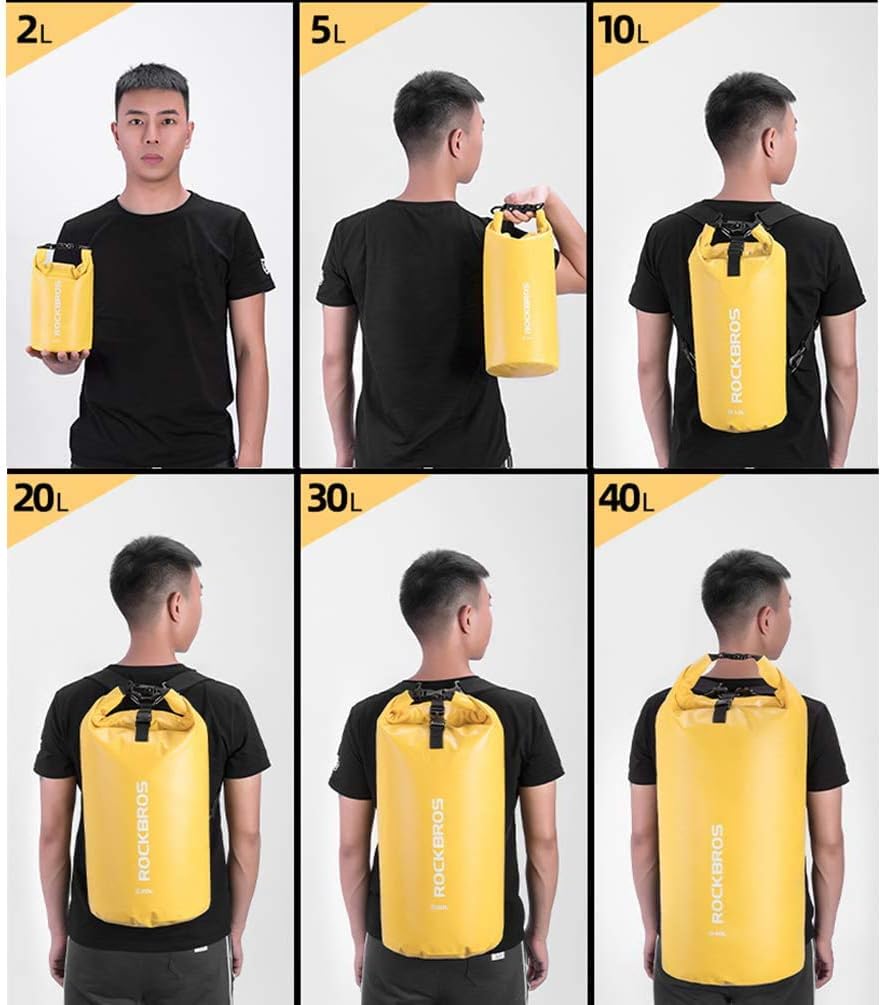 ROCKBROS Dry Bag Wasserdicht Packsack für Wassersport, Strand, Schwimmen Boot Kajak Rafting Segeln 4