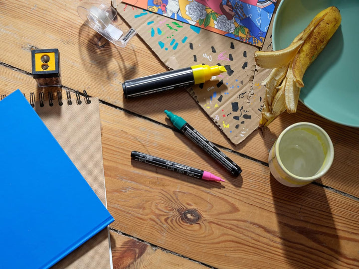 Acrylmarker - STABILO FREE Acrylic - T800C Keilspitze 4-10mm - Seaside - 5er Pack - mit 5 verschiede