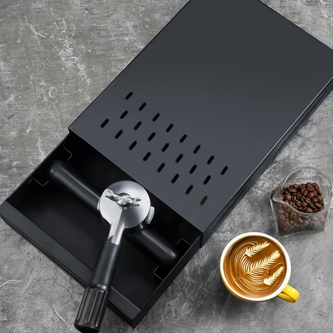 Kaffeesatz Abklopfbehälter für Siebträger, 35 x 25 x 8 cm Edelstahl Knock Box für Espresso Siebträge
