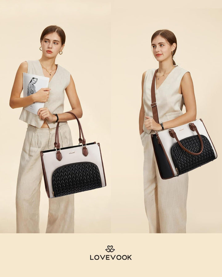 LOVEVOOK Arbeitstasche Damen mit Isolierted Kühlfach, Handtasche mittelgross, 15,6 Zoll Laptoptasche
