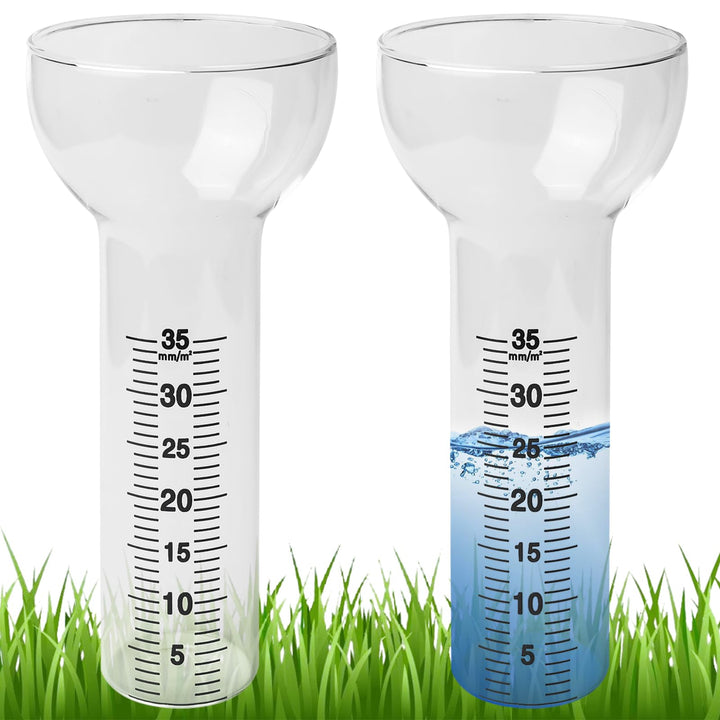 2 Stück Regenmesser Frostsicher, Regenmesser Ersatzglas für 1-35 mm Messungen, Regenmesser Glas, Rai