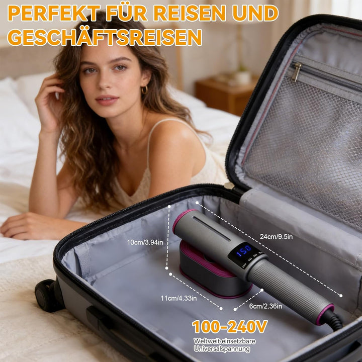 Dampfglätter, 2-in-1 Tragbarer Steamer mit 100ml Wassertank & 1200 W, 15s Schnellaufheizung, LED Dis