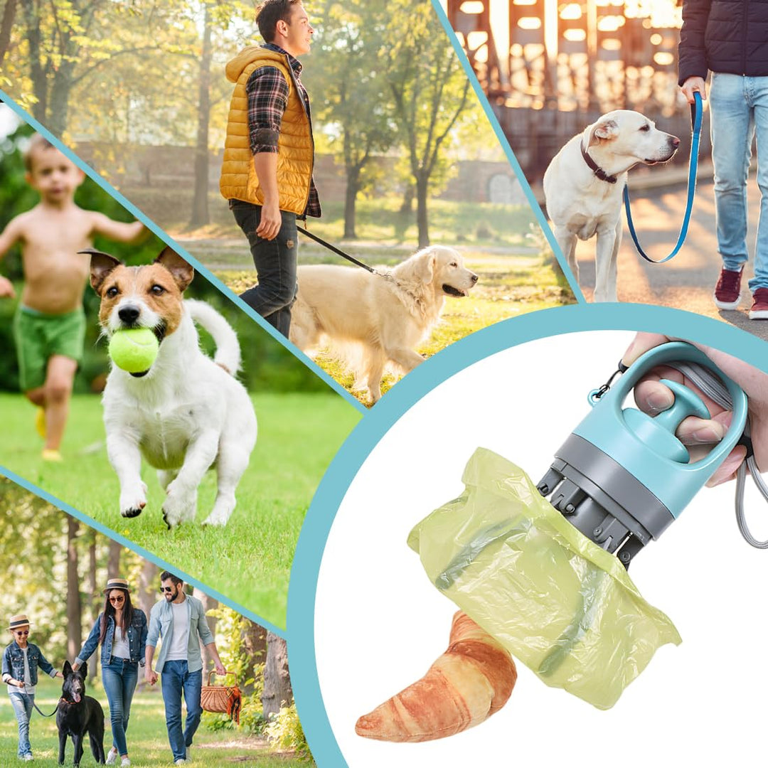 Tragbarer Hundekotschaufel‑Greifer mit Beutelspender | No‑Touch Kotaufsammler für Hunde & Welpen | H
